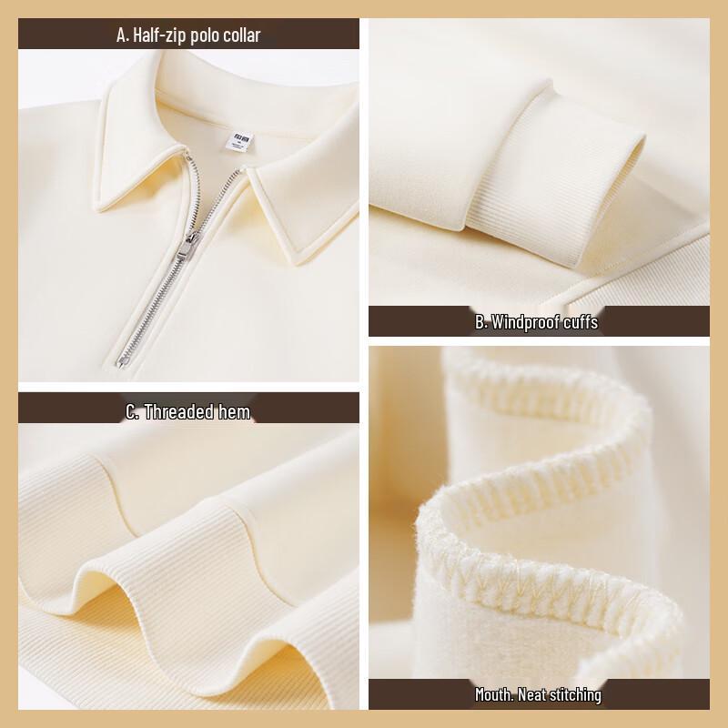 JEANSWEST Women's Polo Collar Half-Zip Print Sweatshirt