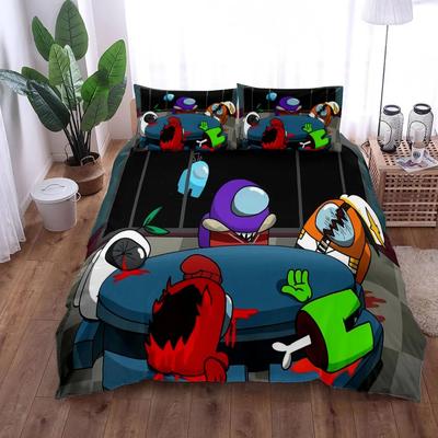 Exquise 3D Game A-Amongs Us Wallpaper Anime Digitale Print Beddengoedset Dekbedovertrek Dekbed Bed Jeugd Kinderen Meisje Jongens Cadeau
