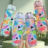 1PC Dinosaur Silhouette Color Splash Print 750ml Color Plastic Sports Water Bottle Leakproof Flip Straw Lid Suitable for Sports Office Home Use