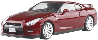 Aoshima Bunka Kyozaisha Prepainted Model Series Nissan R35 2014 Gold Flake Red Pearl Painted Plastic Model 1/24 GT-R 02-C