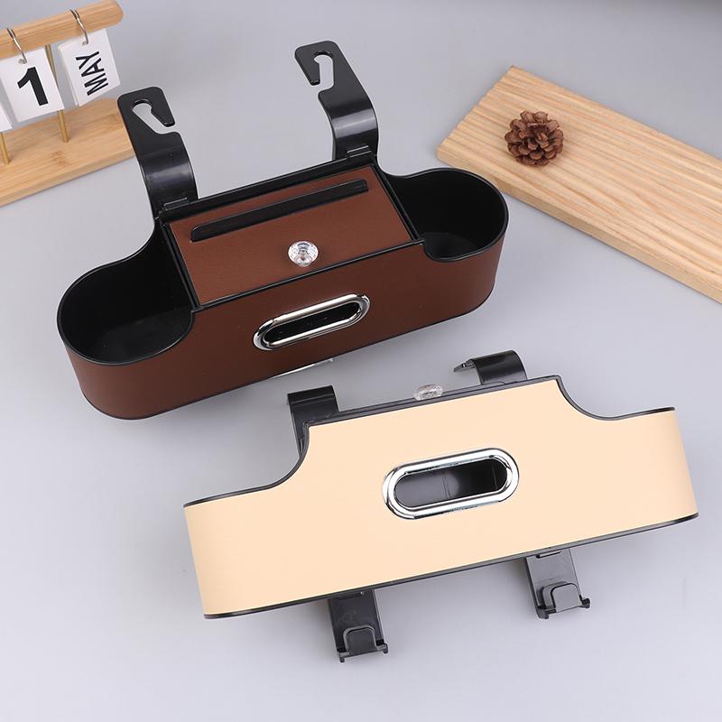 Car Backseat Hanging Seat Hook Storage Cup Holder Phone Holder Universal Car Interior Seat Back Organizer 4-In-1 Storage Box