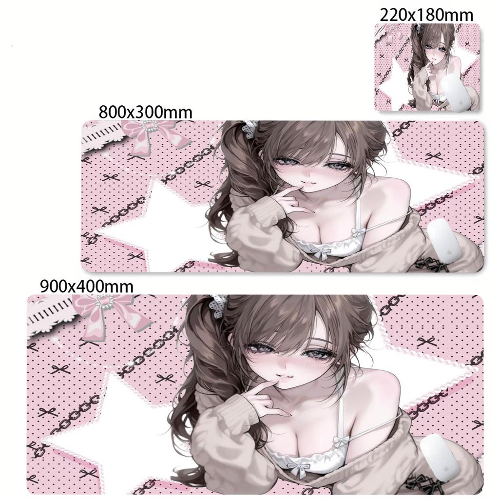 Large Size Pink Mousepad xcm Anime Girl Deskmat XXL Kawaii Nonslip Mouse Pad Cute Mice Rugs Extended Gaming Keyboard Mat