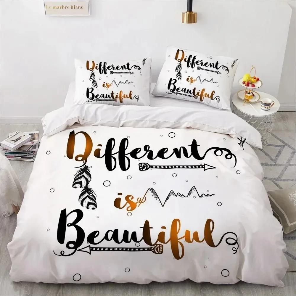 Buchstabe Traumfänger 3D Bettwäscheset Fantasy Feder Mandala Luxus Bettbezugsets Bettdecke Bettwäsche Queen King Einzelgröße