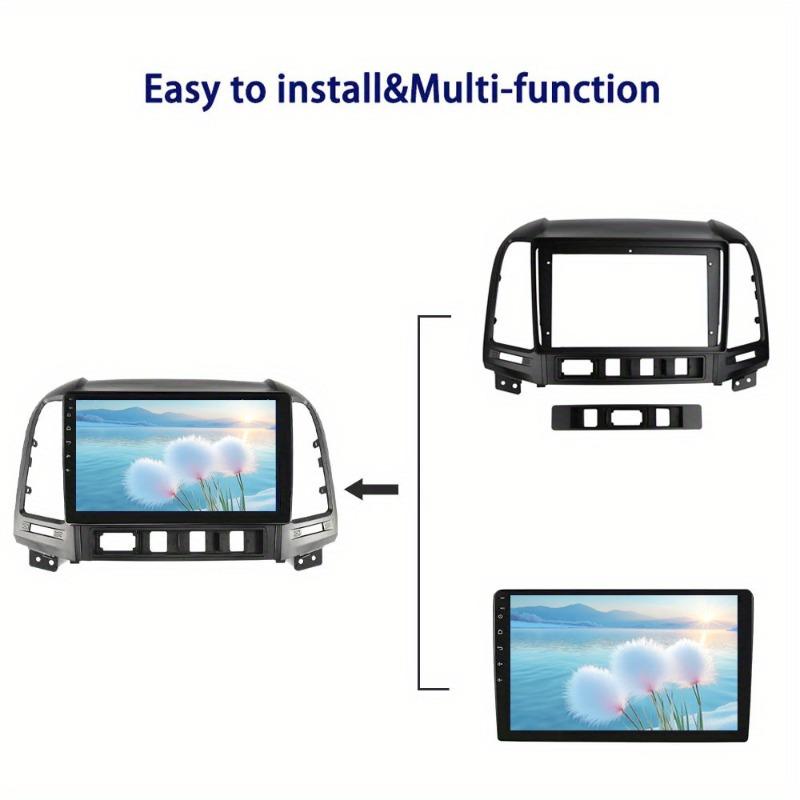 9inch Car Fascia for HYUNDAI SANTAFE 2006-2012 LHD Dash Mount Trim Kit Double Din GPS Panel Frame Bezel
