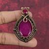 Faceted Kashmir Ruby Pendant Copper Wire Wrapped Jewelry Handmade  Pendant Copper Wire Wrap Pendant Anniversary Gifts Real Gemstone Jewelry