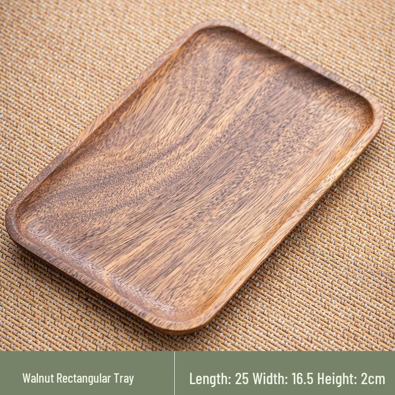 Simple Walnut Wood Tea & Snack Serving Tray Rectangular Tray