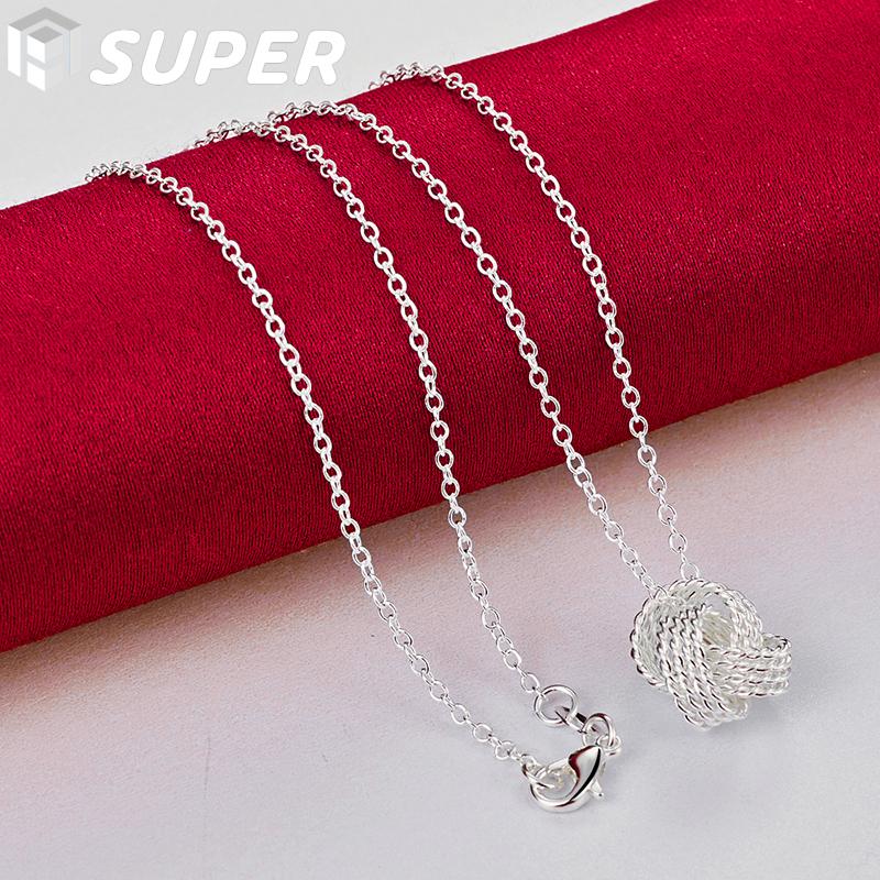 925 Sterling Silver 18 Inch Tennis Pendant Necklace Jewelry