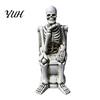 Creative Holiday Gift Skeleton On Toilet Figurine, Funny Gothic Bathroom Statue, Spooky Room Accessories Halloween Resin Ornament for Home Office