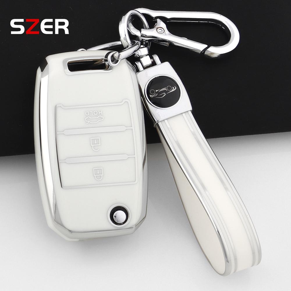For Kia Rio 3 K2 K3 K4 K5 Sportege Picanto Optima Soul Ceed Sorento Forte Stinger Cerato Shell Tpu Car Folding Key Case Cover