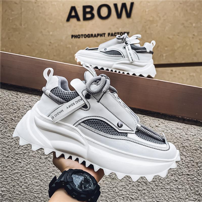 Klobige Sneaker Herren Designer Sportschuhe Mode Lässig Mikrofaserleder Mesh Atmungsaktiv Höhenerhöhend Flache Plateau-Schuhe