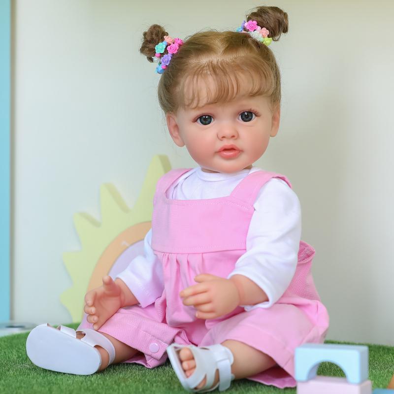Advanced Painting Detail Reborn Baby Dolls for Girls True To Life 22 Inch Full Silicone Body Bebe Reborn Doll Toddler Betty Realistic Hand Rooted Hair