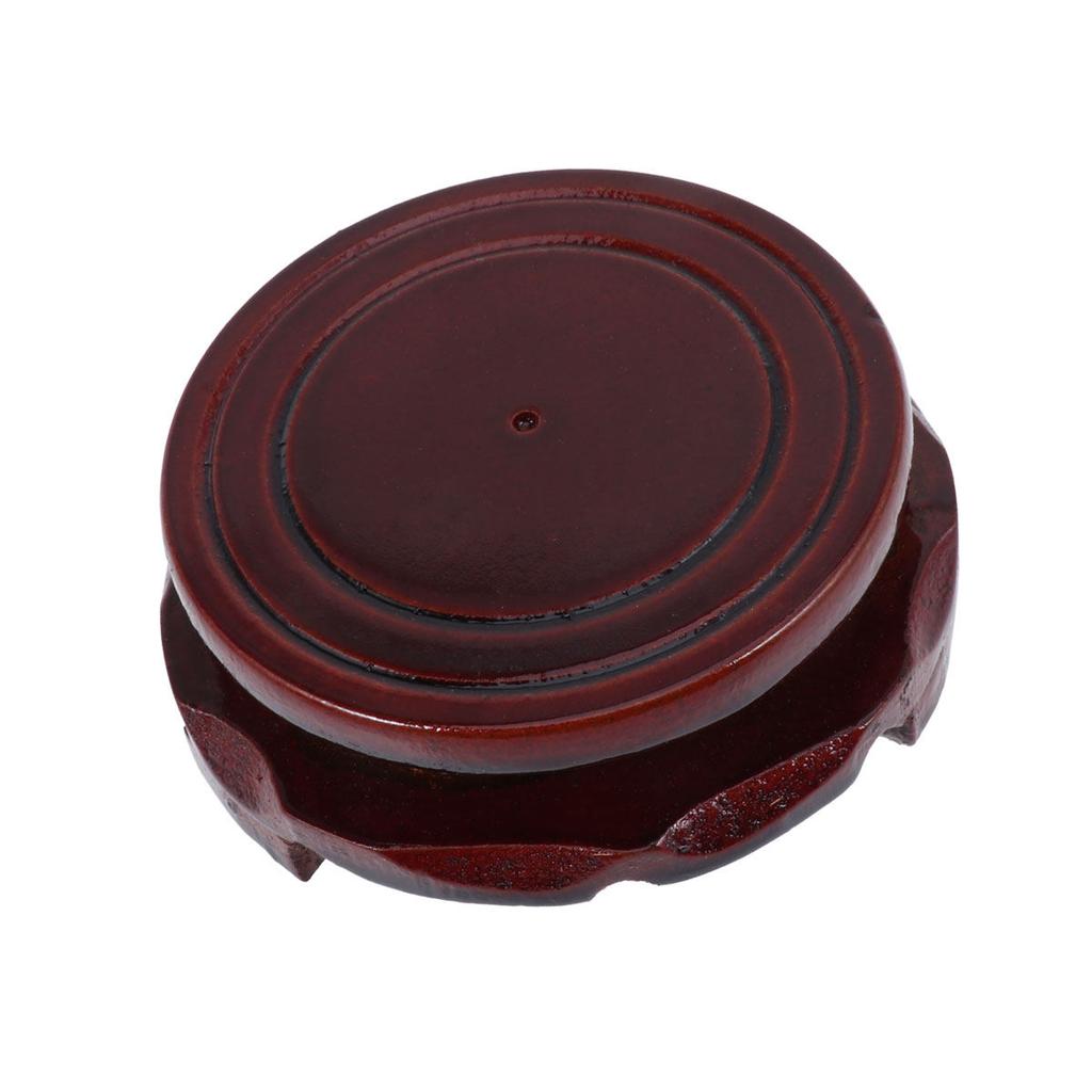 Wood Round Base Flowerpot Drip Tray Red Textured Non-Slip Heat-Resistant Plant Pots Saucer for Ceramic Basin Balcony Flower Pots