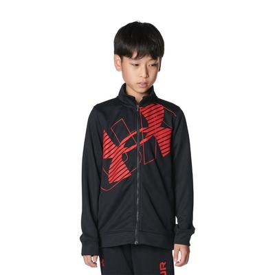 UA TRACK JACKET Black Red YMD [Under Armour]