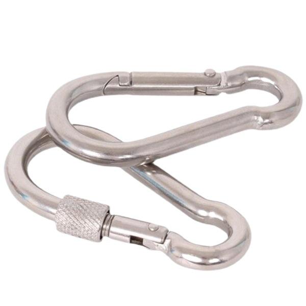 304 Stainless Steel Spring Buckle Carabiner: Dog Chain Hook, Key Ring, Safety Clip