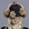 Woman Natural Raccoon Fox Fur Bomber Hats Fluffy Winter Warm Windproof Russian Earflaps Trapper Hat