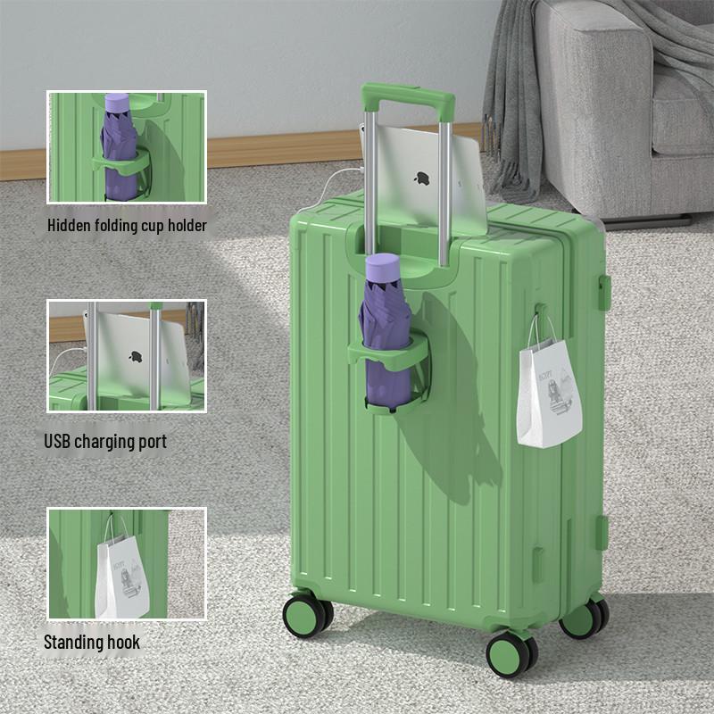 2025 Large Capacity Leather Suitcase with Universal Wheels and Combination Lock