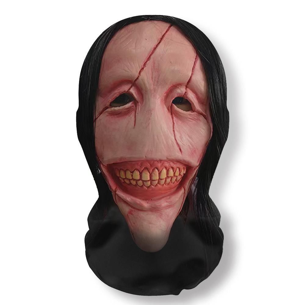 Halloween Ghost Face 3D Printed Mask Stretch Mesh Full Face Mask Skull Headdress Funny Party Halloween Horror Cosplay Props