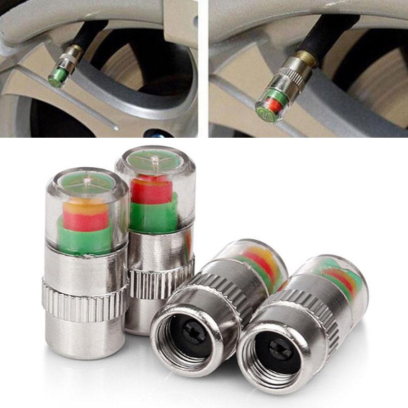 Cars Tire Air Pressure Monitor Alert 4Pcs/set Indicator Tire Valve Cap Gauge Car Accessories Car Tyre Pressure Gauge Caps Useful