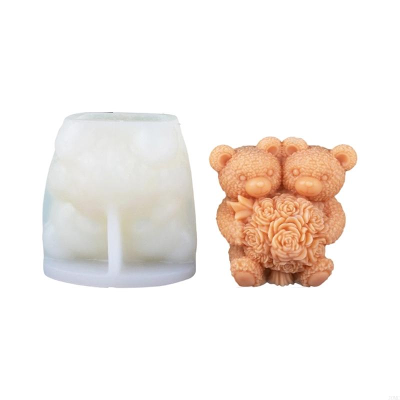 

Bear Mold for Candle Making Valentines Day Resin Casting Silicone Mold for Diys Aromatherapys Home Decors J0MC