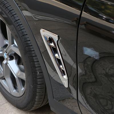 2Pcs Car Exterior Side Air Vent Trim Sticker Side Fender Cover for BMW X3 X4 G01 G02 2018 - 2025 Shark Gills Flow Accessories