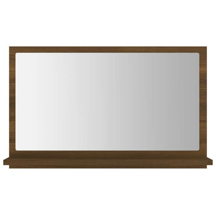 VidaXL Wall Mounted Bathroom Mirror Vanity Mirror Makeup Mirror Bathroom Interior Brown Oak 815638
