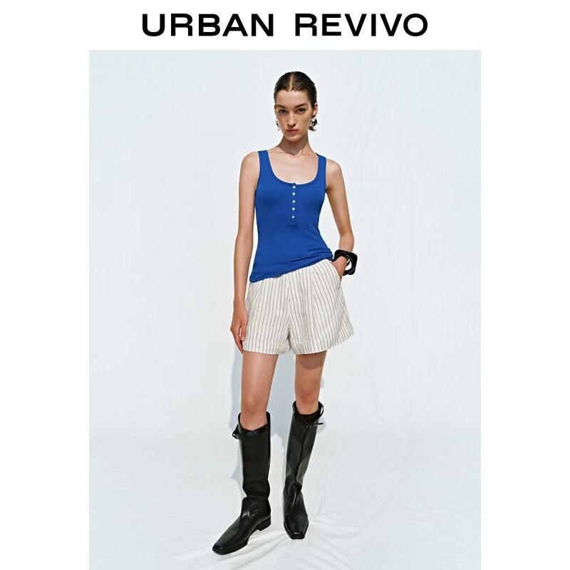 UR2026 Women s Lace Square Neck Button Slim Vest XL королевский синий