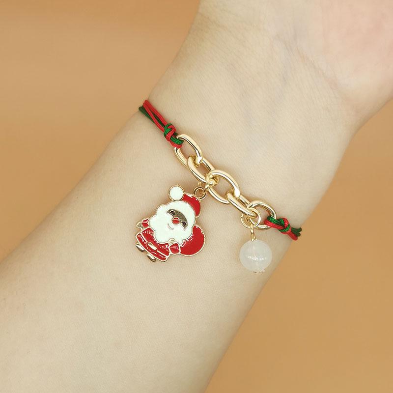 Luminous Christmas Alloy Bracelet with Santa, Tree, Bell, Snowflake, and Lucky Bag Charms