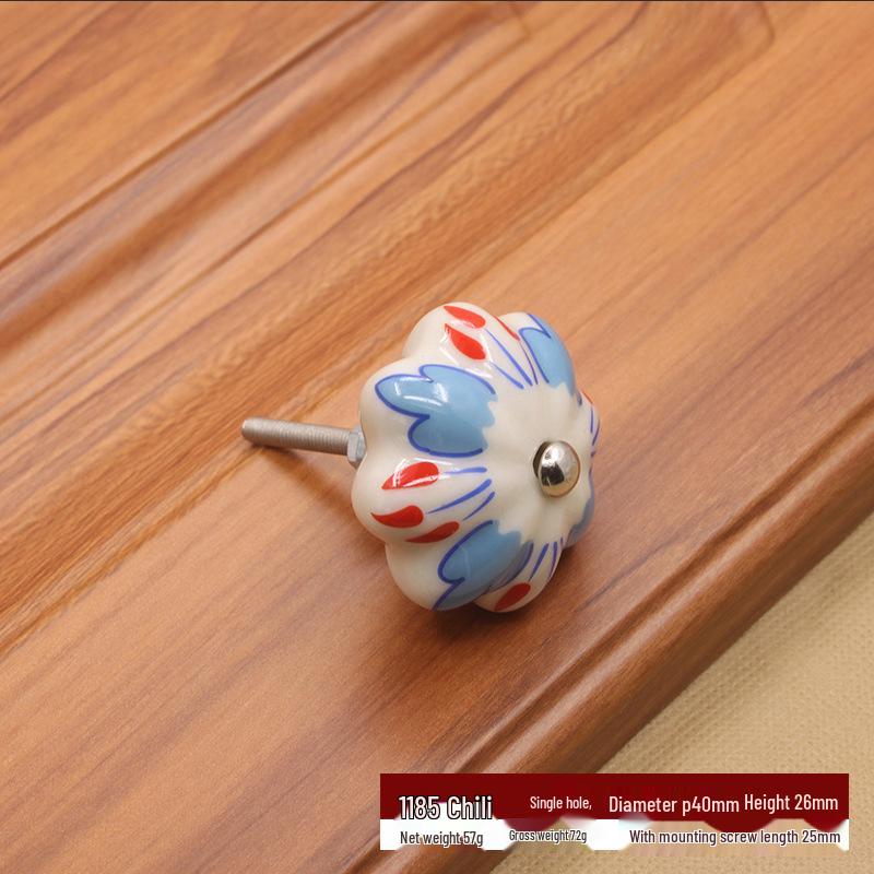 Modern Pastoral Pumpkin Ceramic Cabinet Handle for Kitchen and Drawer