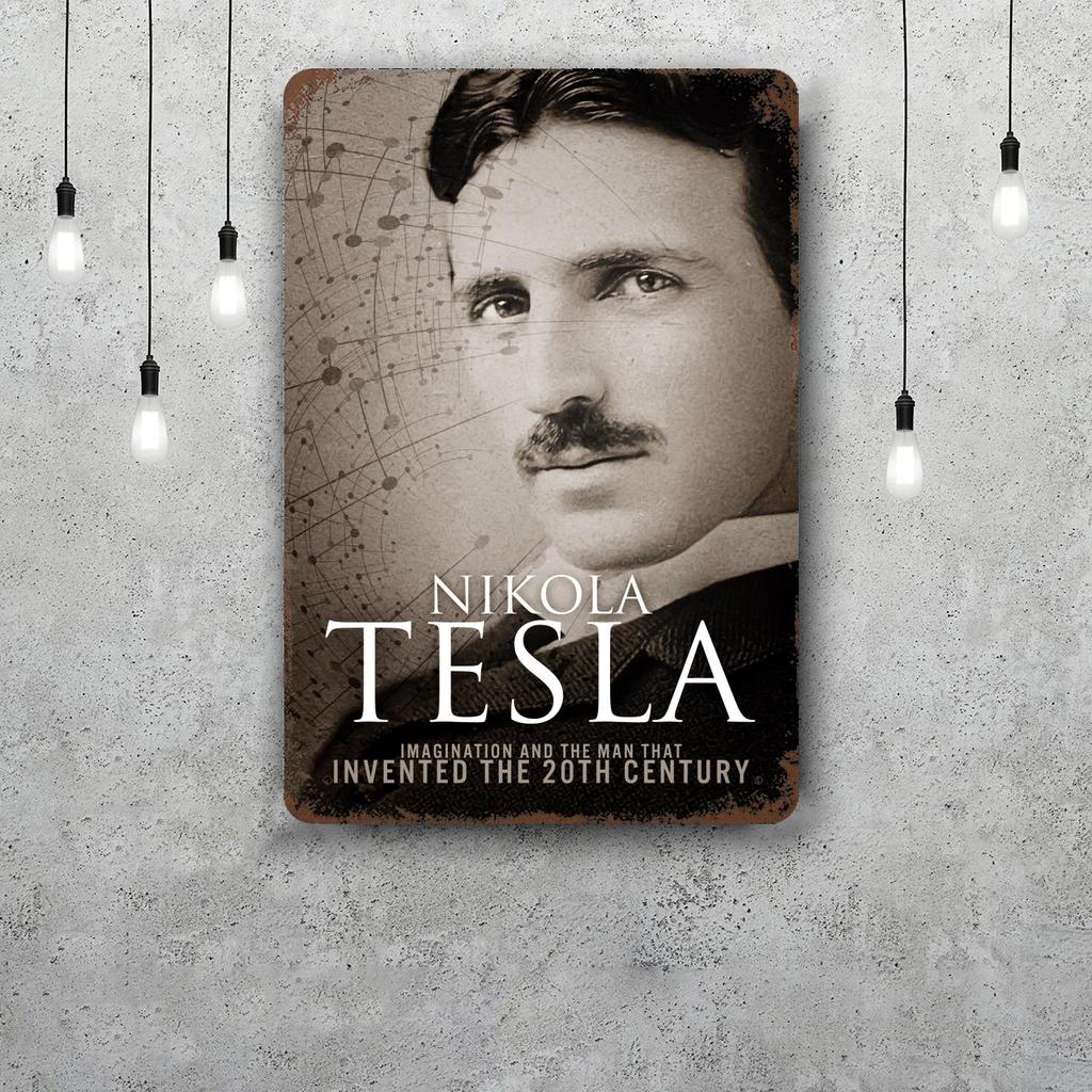 Nikola Tesla Vintage Tin Sign Home Decor Wall Decor Art Wall Mural Room Decoration Decor Retro Metal Sign Plate Bar Posters
