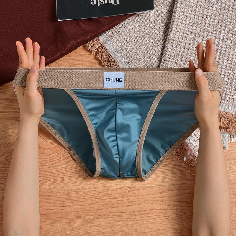 Slip da Uomo di Alta Gamma in Seta Ghiacciata e Nylon con Cavallo Antibatterico - Stile Trendy