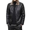 Popular Lapel Comfortable Casual Jacket Men Winter Fleece Lining Motorcycle Outerwear for Outdoor