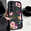 Floral Print TPU Shockproof Phone Case For Samsung S25 Ultra S24 FE S23 Plus A56 A36 A16 A15 A55 A06 Soft Silicone Lens Protection Matte Bumper Cover