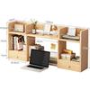 UEOFU Desk Hutch Top Only Desktop Bookshelf Wood Storage Display Rack Countertop Organizer Over Computer for Home, Dorm, Office