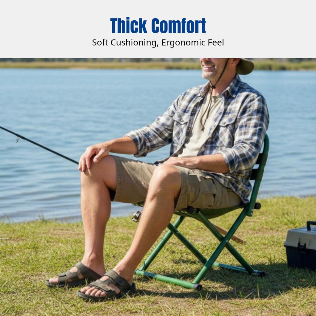 Folding Chair Portable Stool Outdoor Fishing Home Use Metal Frame