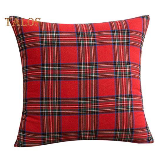 Наволочка в стиле ретро с геометрическим принтом в клетку 1820 дюймов матовая поверхность для волос скрытая молния квадратная форма для гостиной спальни автомобиля дивана украшения подушки 45x45cm красный 835₽