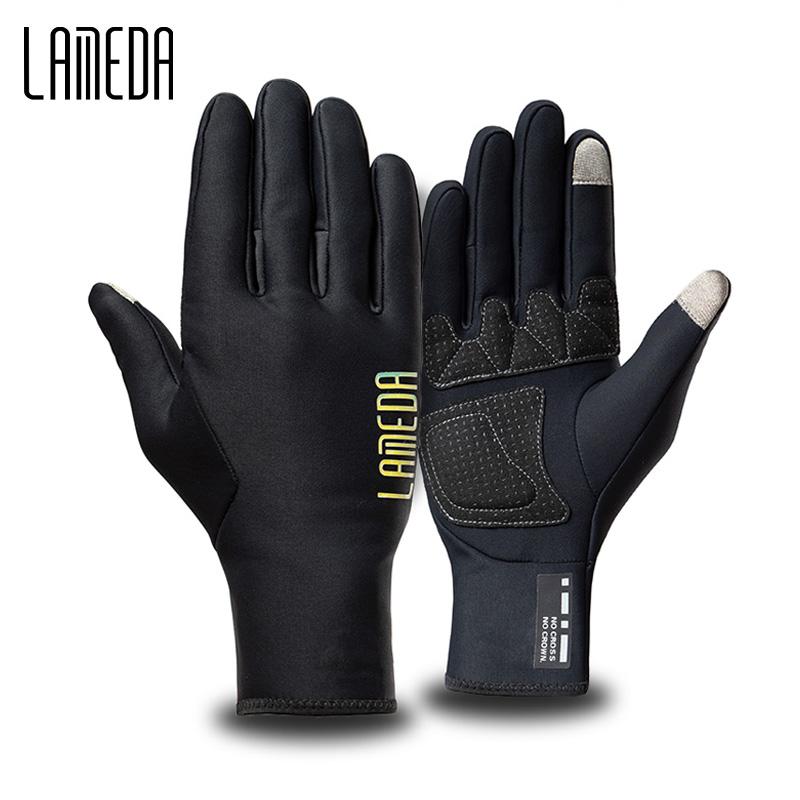 

LAMEDA Thermal Cycling Gloves Winter Warm Full Finger Touchscreen Anti-Skip Bicycle Race Mountain Road Bike Gloves for Men Women L-EU чорний