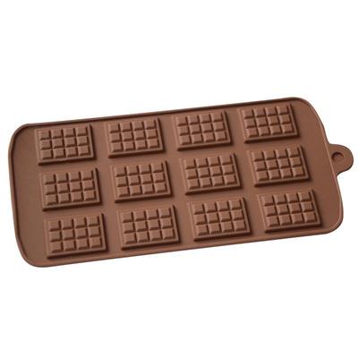 12 Parça Silikon Waffle Kek Kalıbı Seti - Kek, Çikolata, Bisküvi ve Fondan Dekoru İçin Mükemmel