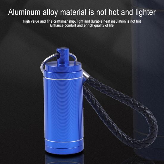 Mini Metalowa Popielniczka ze Smyczą Wytrzymała Popielniczka ze Stopu Aluminium z Gwintowaną Pokrywką Przenośna Podróżna Outdoor Camping Wędrówki Pojemnik na Popiół Pudełko do Przechowywania