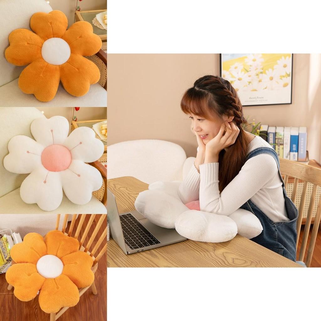 Comfortable Rabbit Hair High Weight Plush Daisy Cushion For Home And Office Use