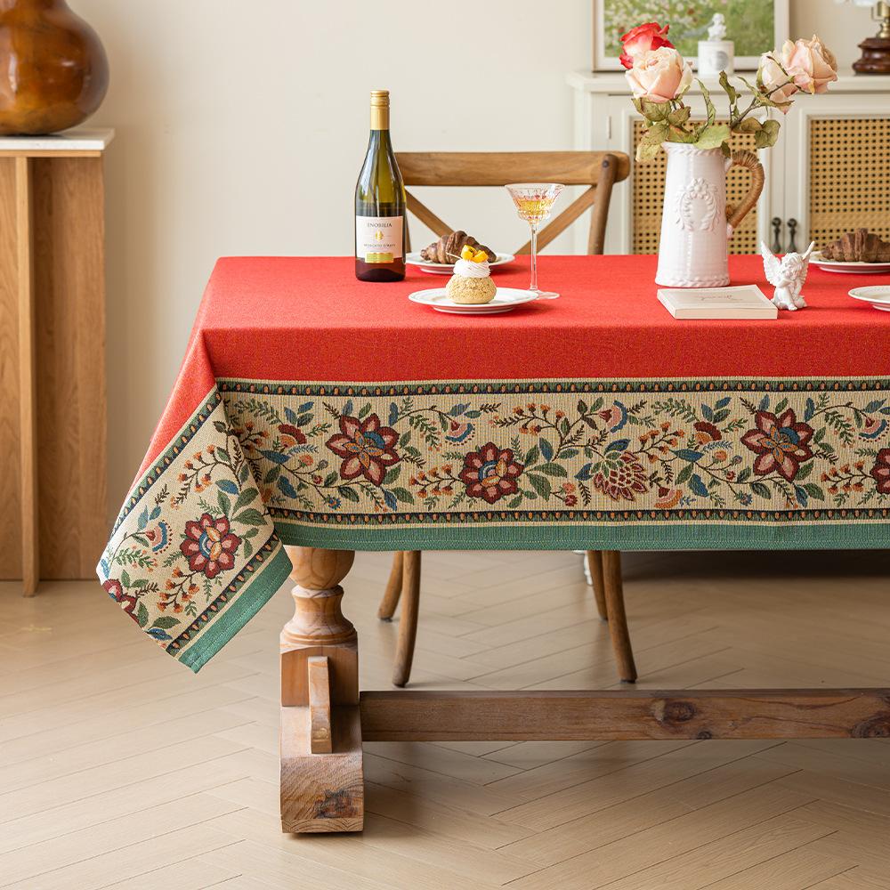 Thickened Classical Ethnic Retro Pattern Rectangular Tablecloth Household Dining Table Cloth Living Room Coffee Table Cover Towel