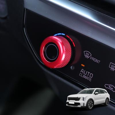 For Kia EV6 2024 Accessories 2pcs Aluminum Car AC Air Conditioner Knob Cover Ring Adjust Trim Sticker