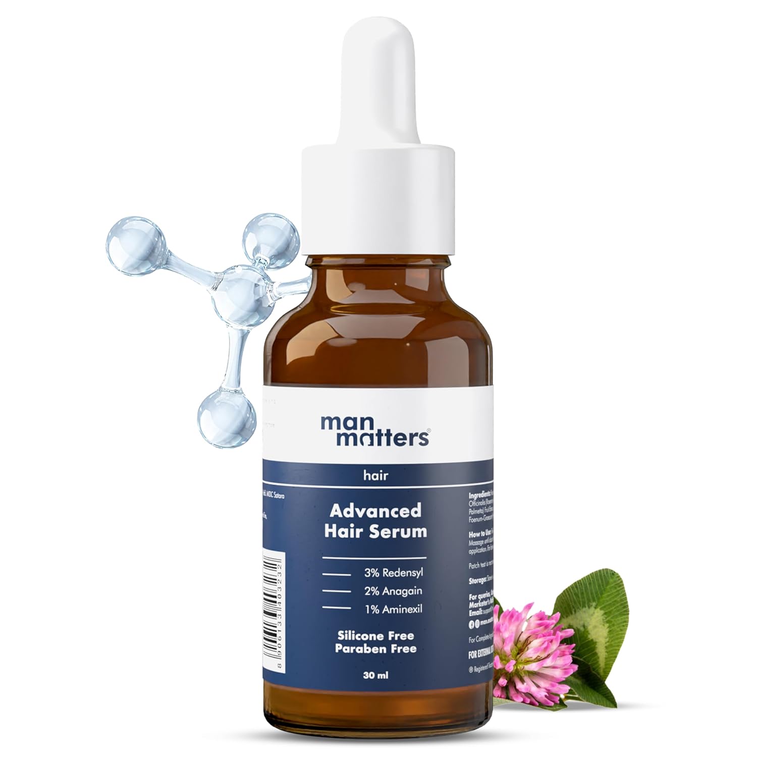 

Man Matters Advanced Hair Serum 30ml Pack of 1 | Redensyl Anagain Aminexil Hair Growth & Density Booster