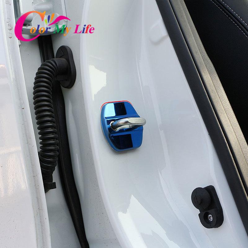 Color My Life 4 sztuk/zestaw blokada drzwi samochodu pokrywa ochronna tapicerka zamka drzwi pasuje do Nissan X-trail Xtrail T32 2014 - 2022