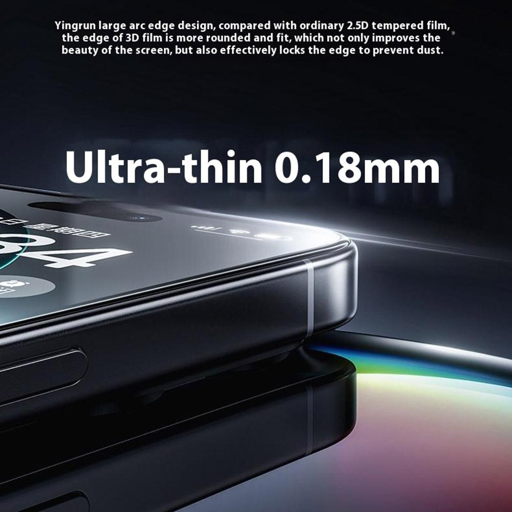 BENKS For iPhone 15 Pro Screen Protector 3D Arc Edge 0.18mm High Aluminium Silicon Glass Film