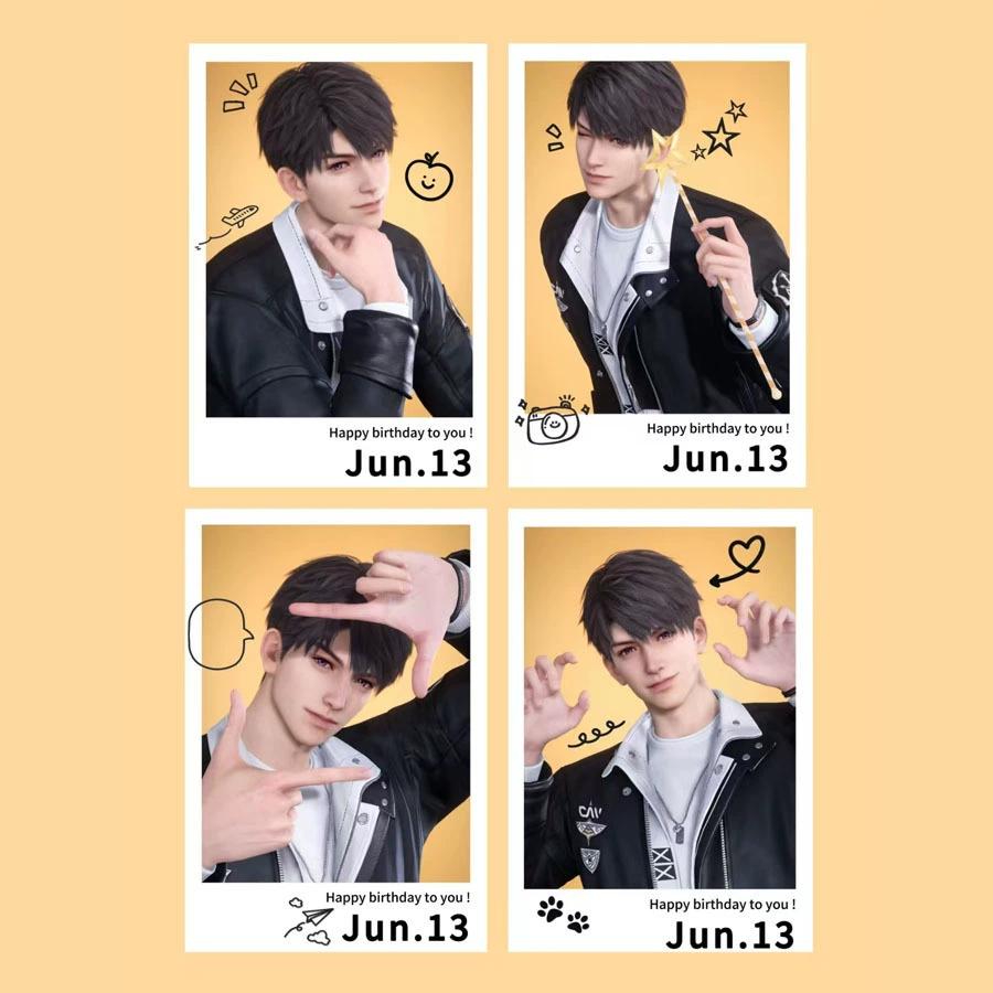 

4 Pcs/Set Love And Deepspace Lomo Card Sylus Zayne Xavier Rafayel Happy Birthday Small Cards Photocard Fans Collection Gift Paper