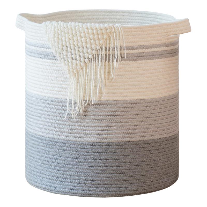 Large Capacity Cotton Woven Laundry and Storage Basket