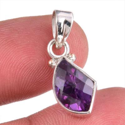 Natural Alexandrite Gemstone Handmade 925 Solid Sterling Silver Pendant 1'' M7K51