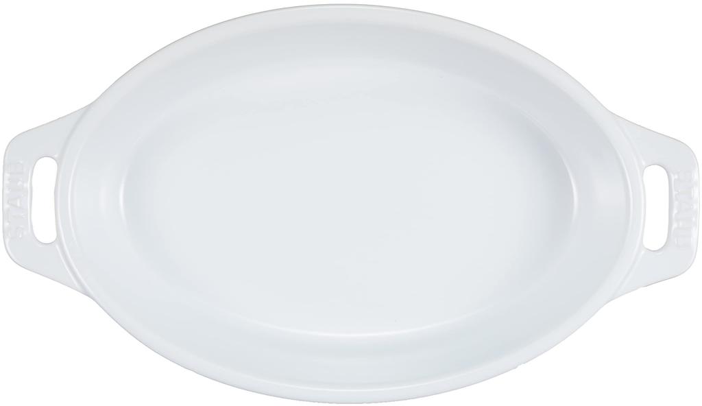 Staub Oval Ceramic Gratin Oven and Microwave Safe Japanese Dish Dish, White, 17cm, Dish, [Official Retailer] 40508-599