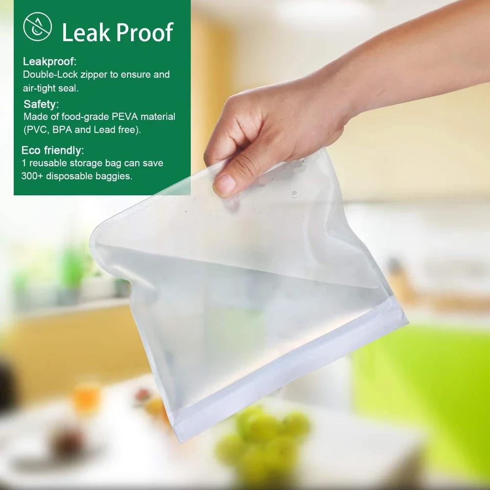 10Pcs Silicone Food Storage Containers Leakproof Containers Reusable Stand Up Zip Shut Bag Fresh Bag Food Storage Bag Fresh Wrap