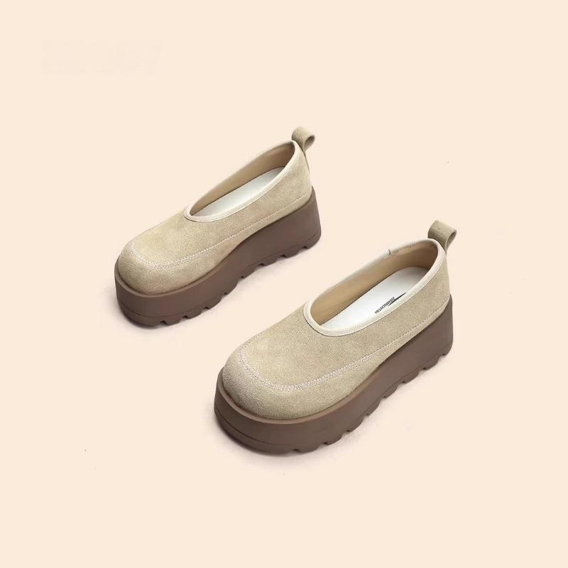2025 Spring New Women's Shoes Comfortable Casual Shoes Shallow Platform Women's Shoes Height Increase Loafers